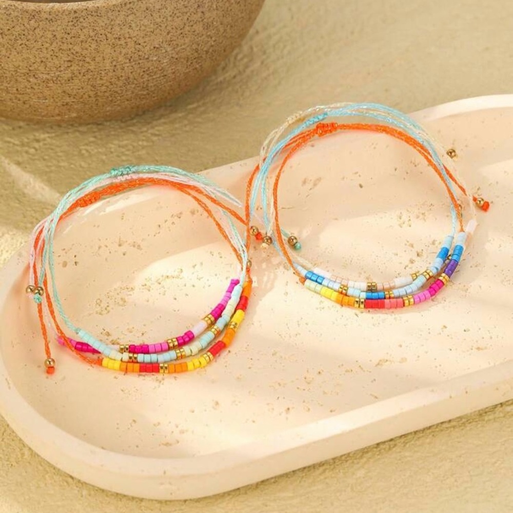 6 Colorful Beaded Bracelet Set NWT - Picture 4 of 7